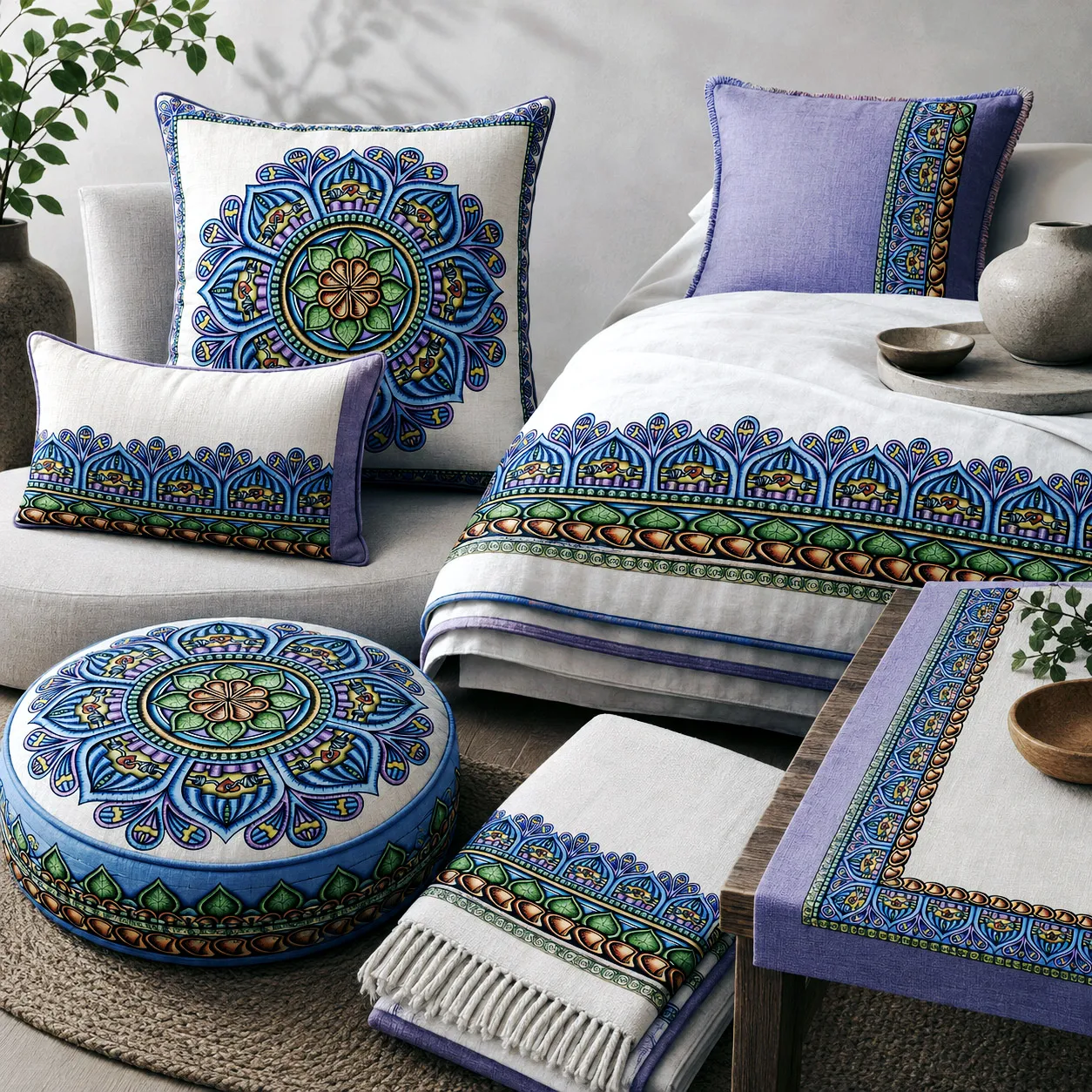 Home textiles featuring the Siriusly design system.