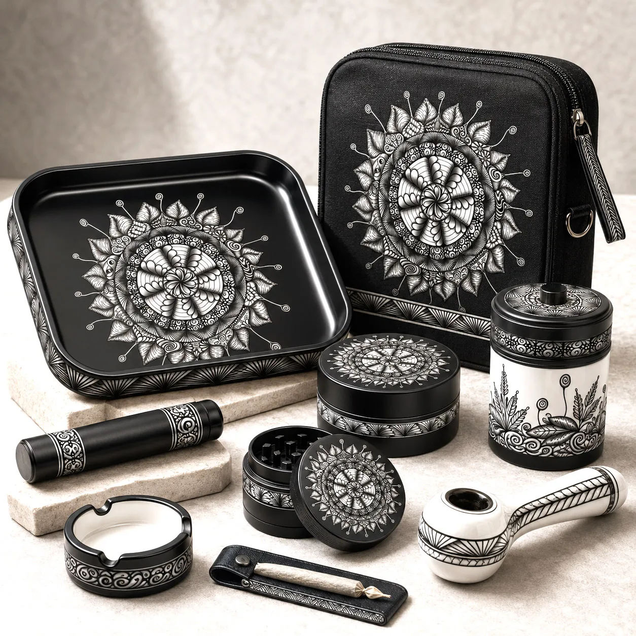 Cannabis accessories featuring the Mesmerize design system.