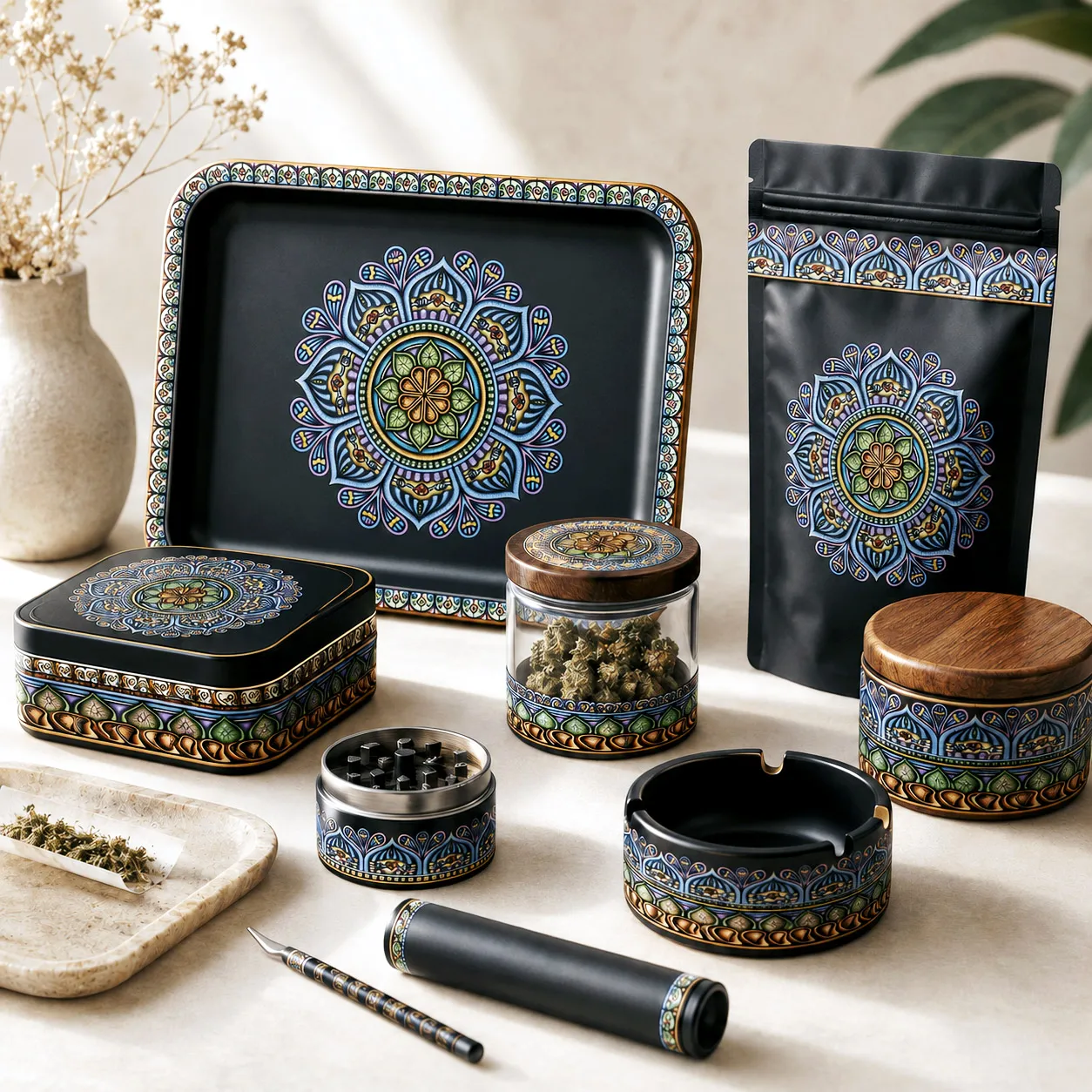 Premium cannabis accessories featuring the Siriusly design system.