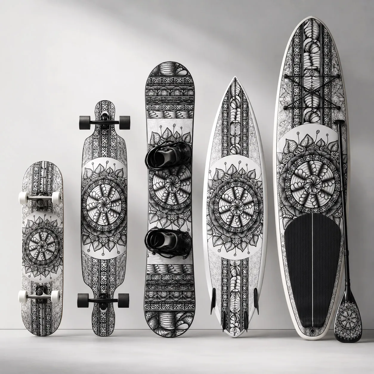 Board sports collection featuring the Mesmerize design system.