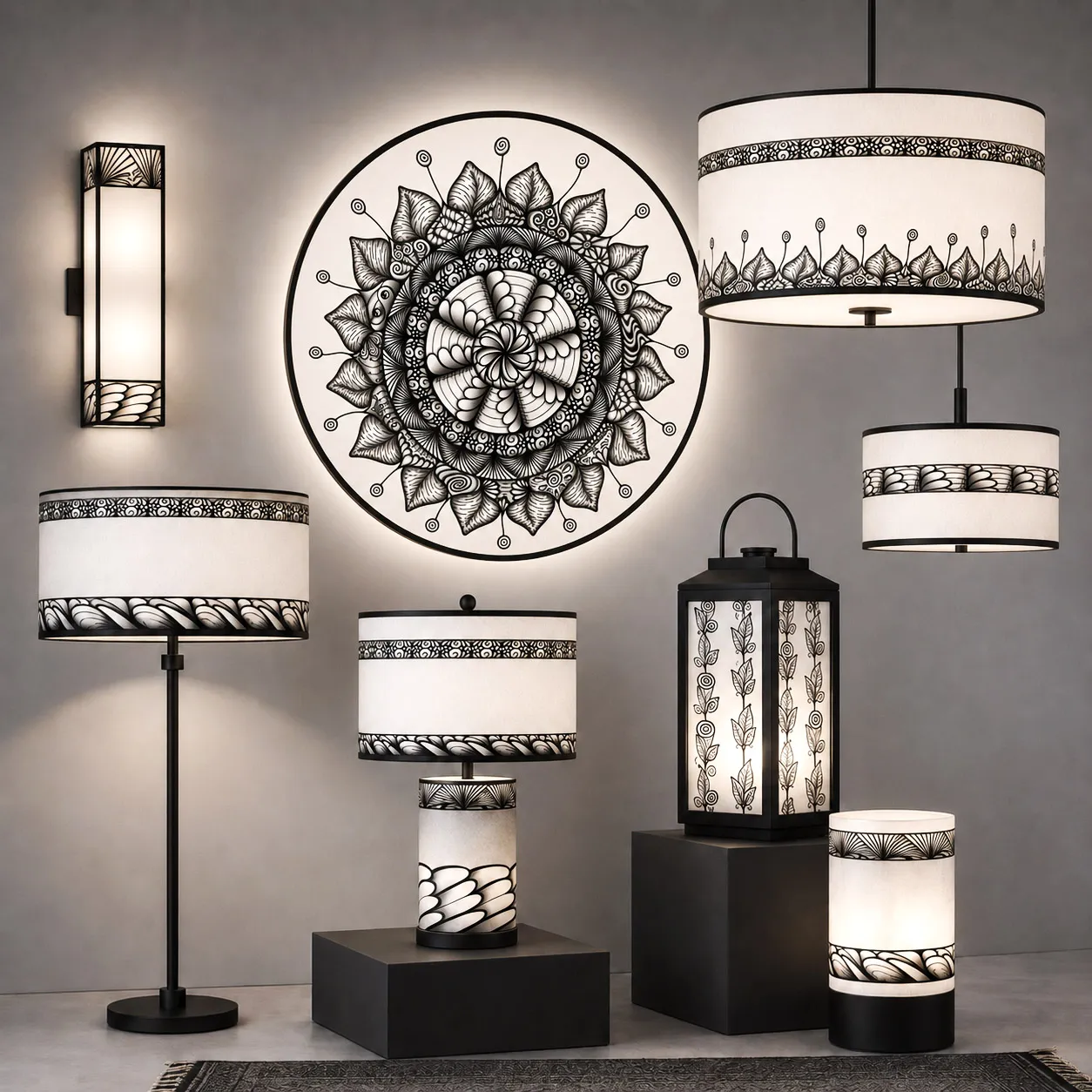 Contemporary lighting featuring the Mesmerize design system.