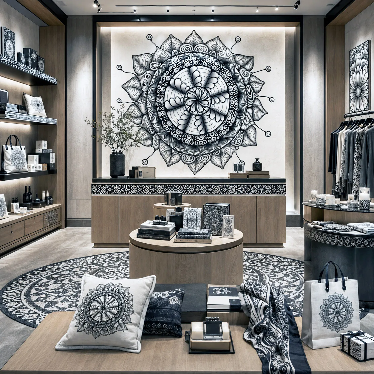 Retail lobby featuring the Mesmerize design system.