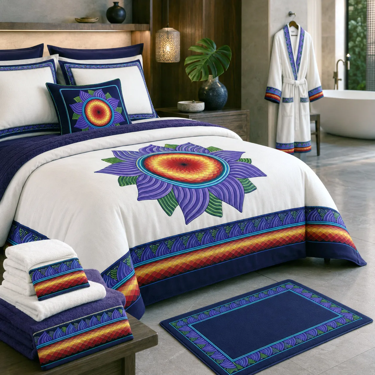 Bed and bath products featuring the High Life design system.
