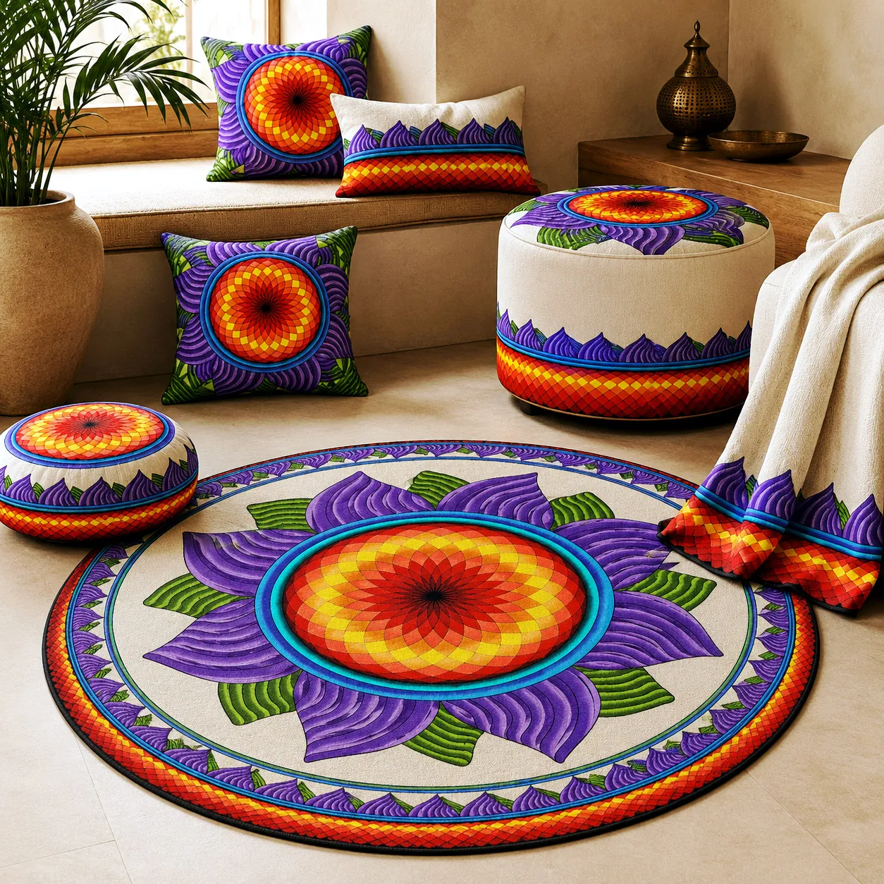 Home textiles featuring the High Life design system.