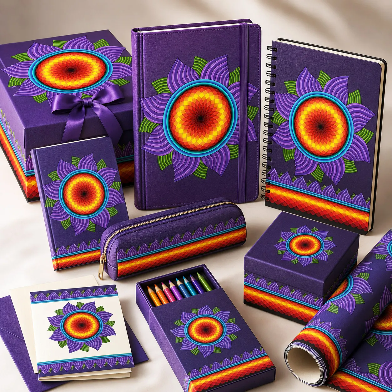 Journals, stationery, and gift products featuring the High Life design system.