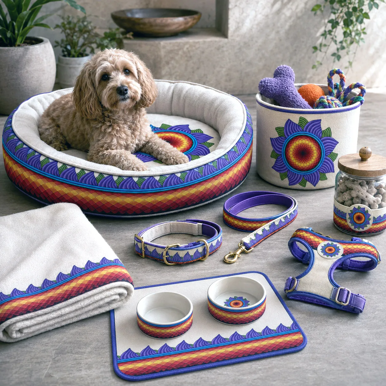 Pet accessories featuring the High Life design system.