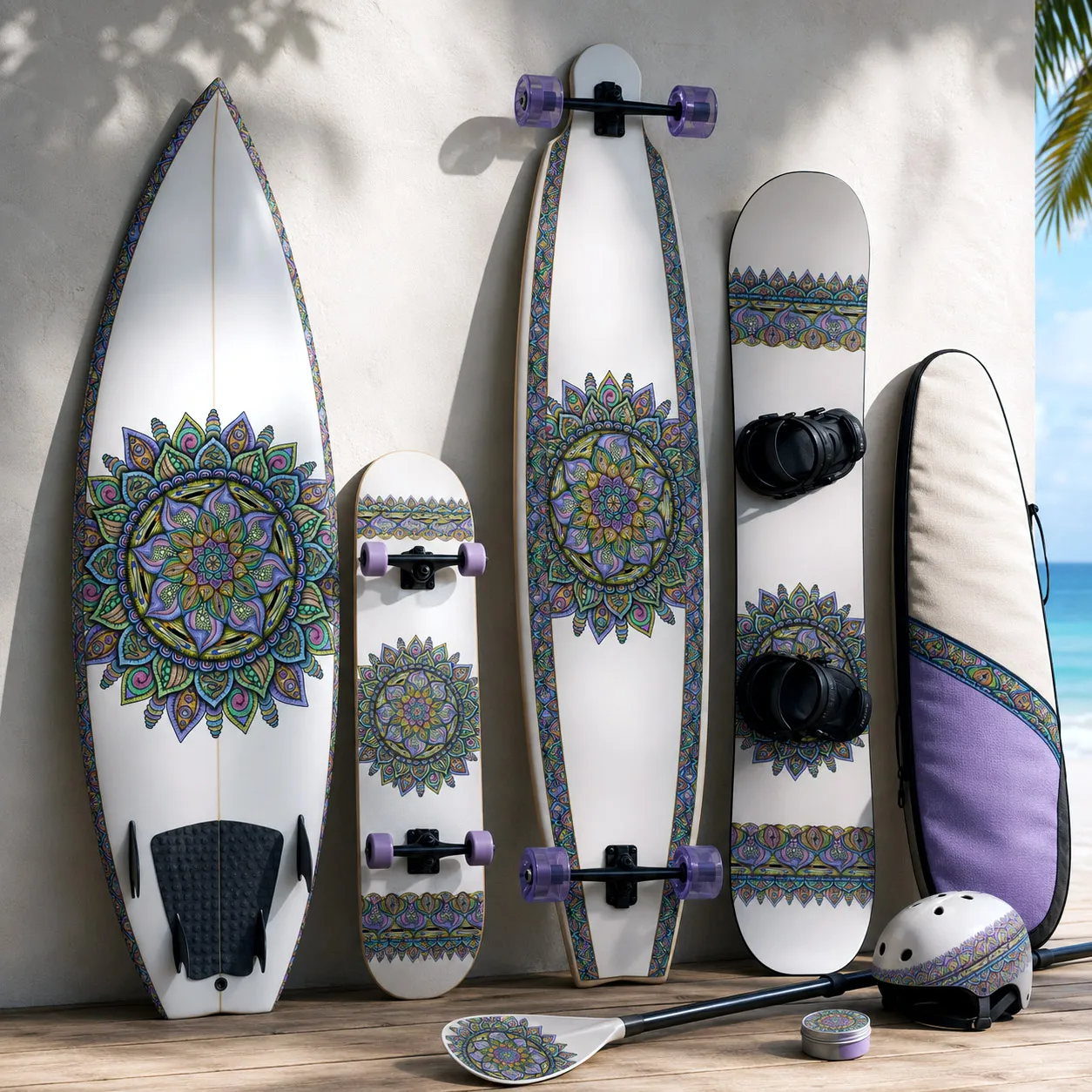 Board sports collection featuring the Fruitful design system.