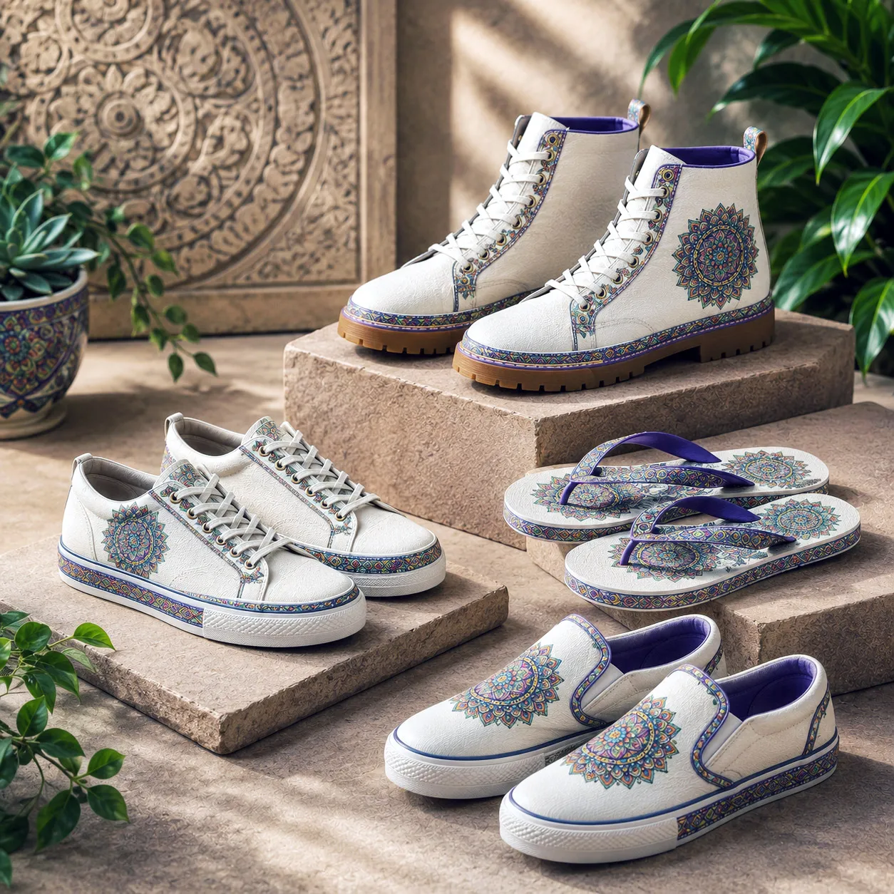 Footwear collection featuring the Fruitful design system.