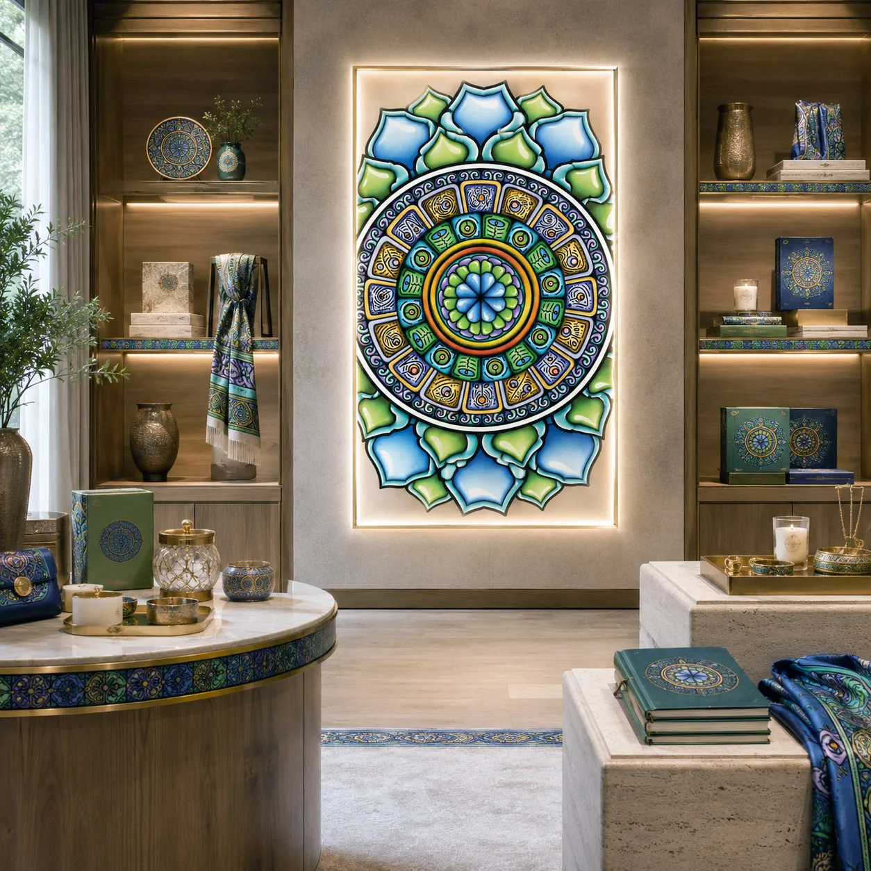Retail lobby featuring the Fruitful design system.
