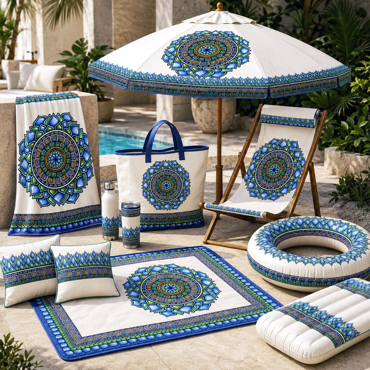 Outdoor and resort products featuring the Emerald Dream design system.