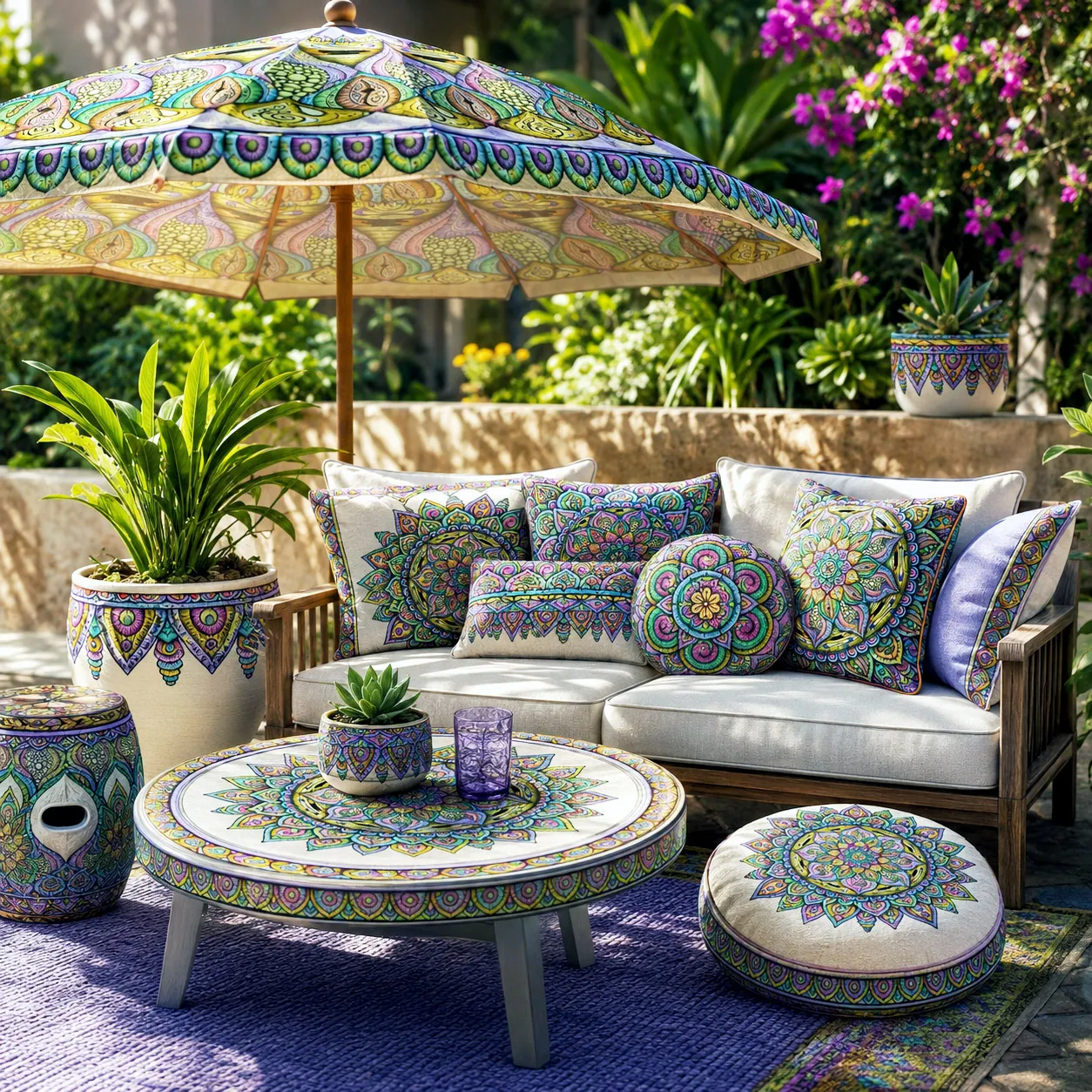 Outdoor living products featuring the Desert Flame design system.