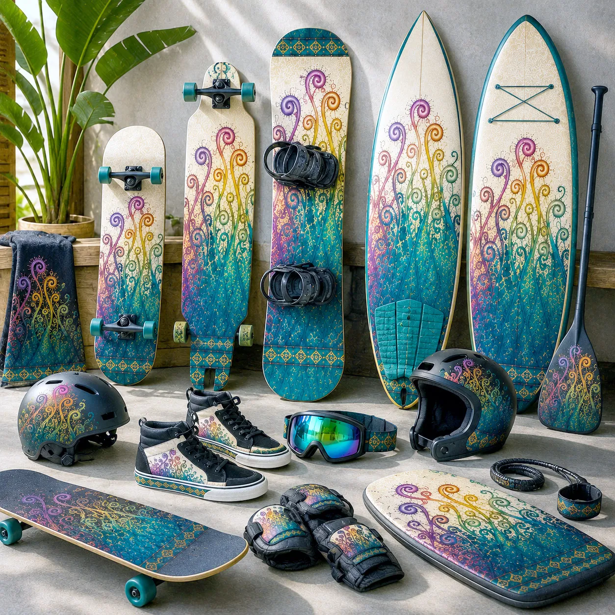 Board sports collection featuring the Creative Mind design system.