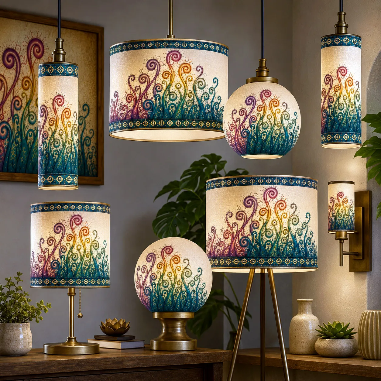 Contemporary lighting featuring the Creative Mind design system.