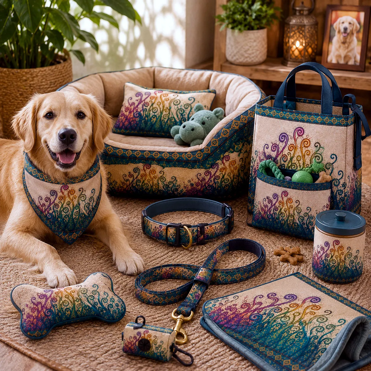 Pet accessories featuring the Creative Mind design system.