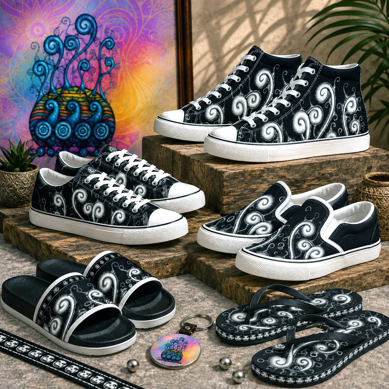 Premium footwear featuring the Creative Mind design system.