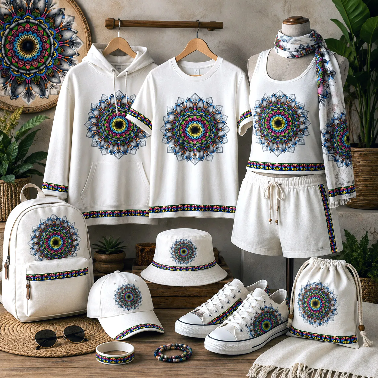 Apparel and accessories featuring the Radiance design system.