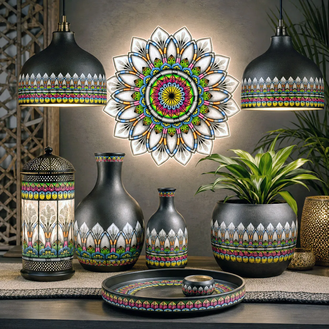 Home decor and lighting featuring the Radiance design system.