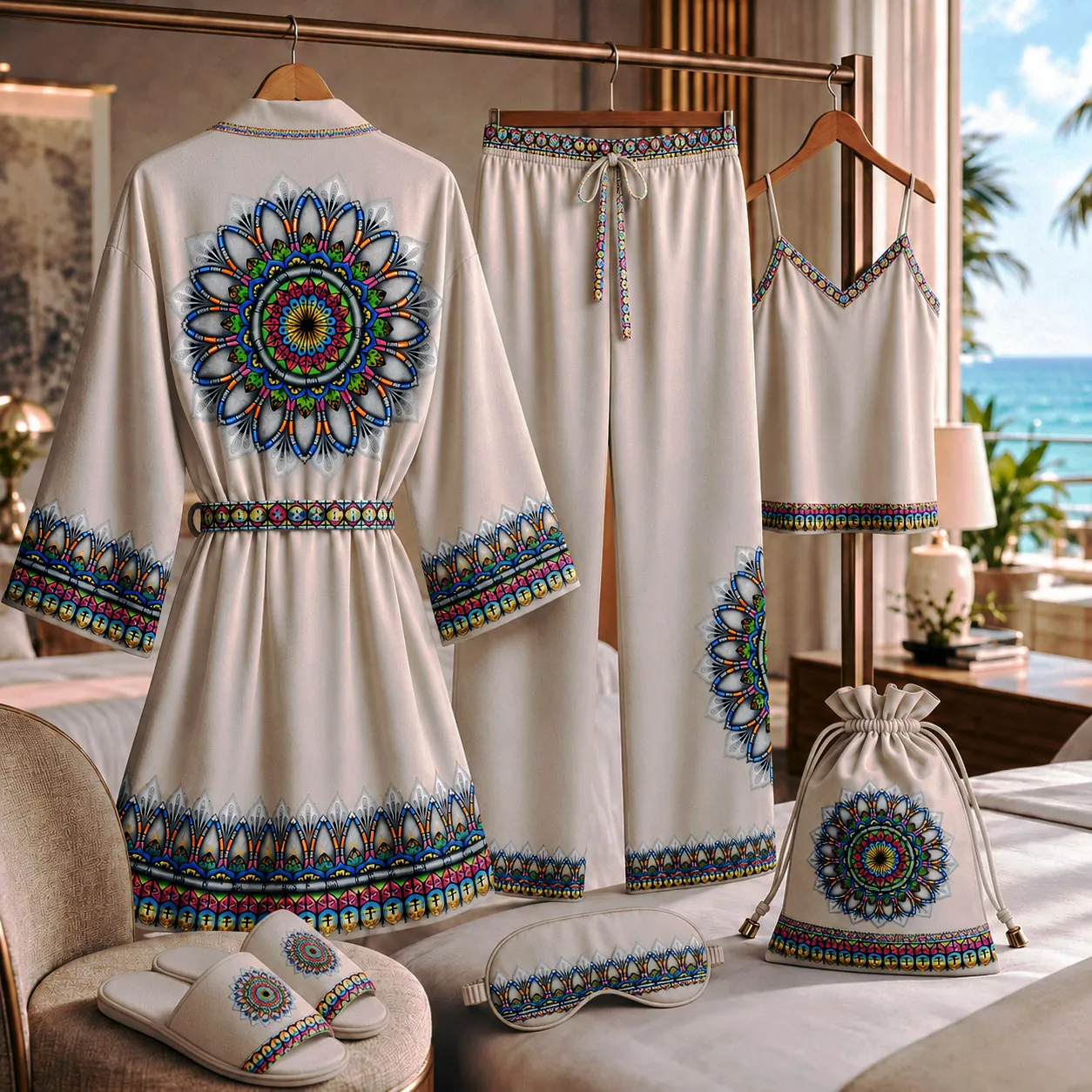 Resort robes and lounge products featuring the Radiance design system.
