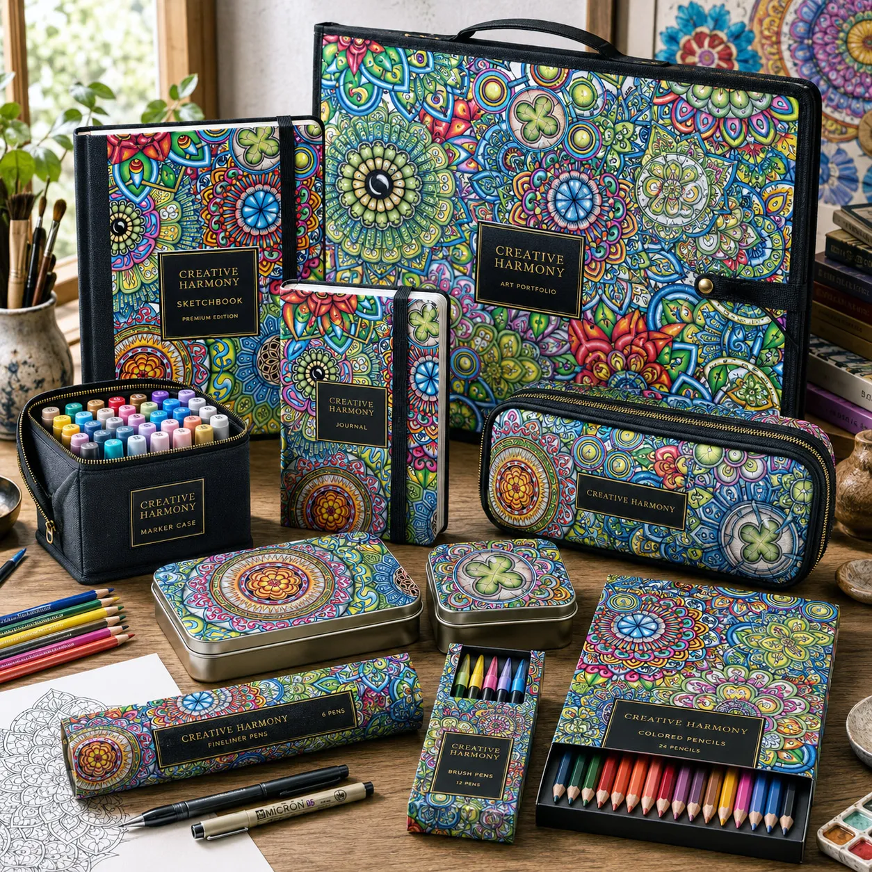 Premium stationery and artist supplies featuring Mandala Collage 7.
