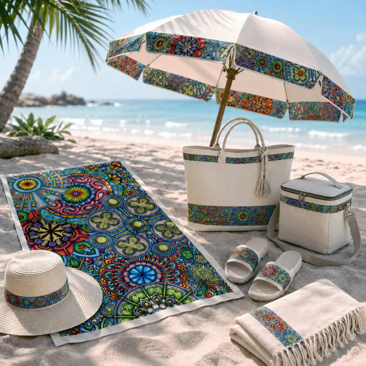Beach products featuring Mandala Collage 6.