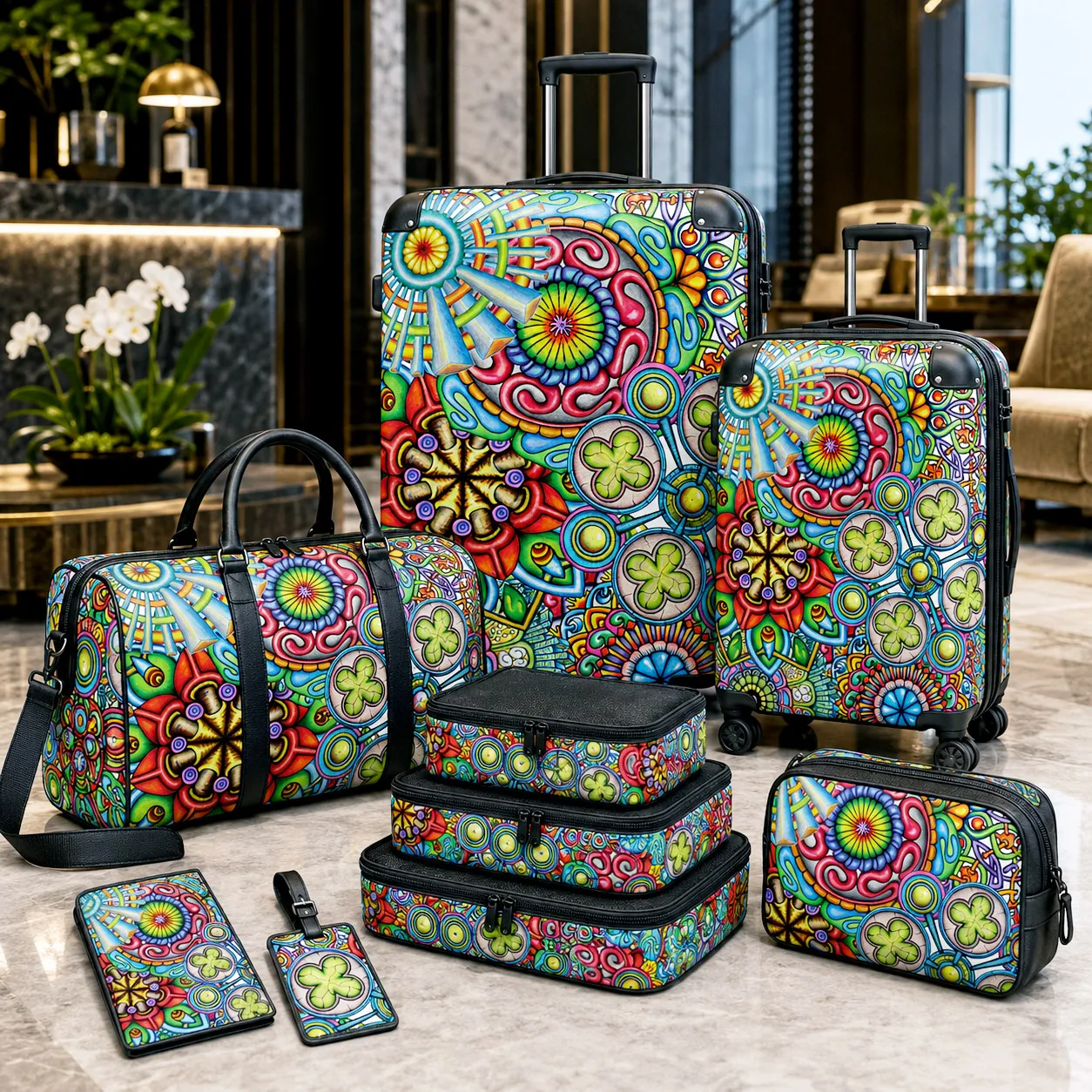 Premium luggage featuring Mandala Collage 6.