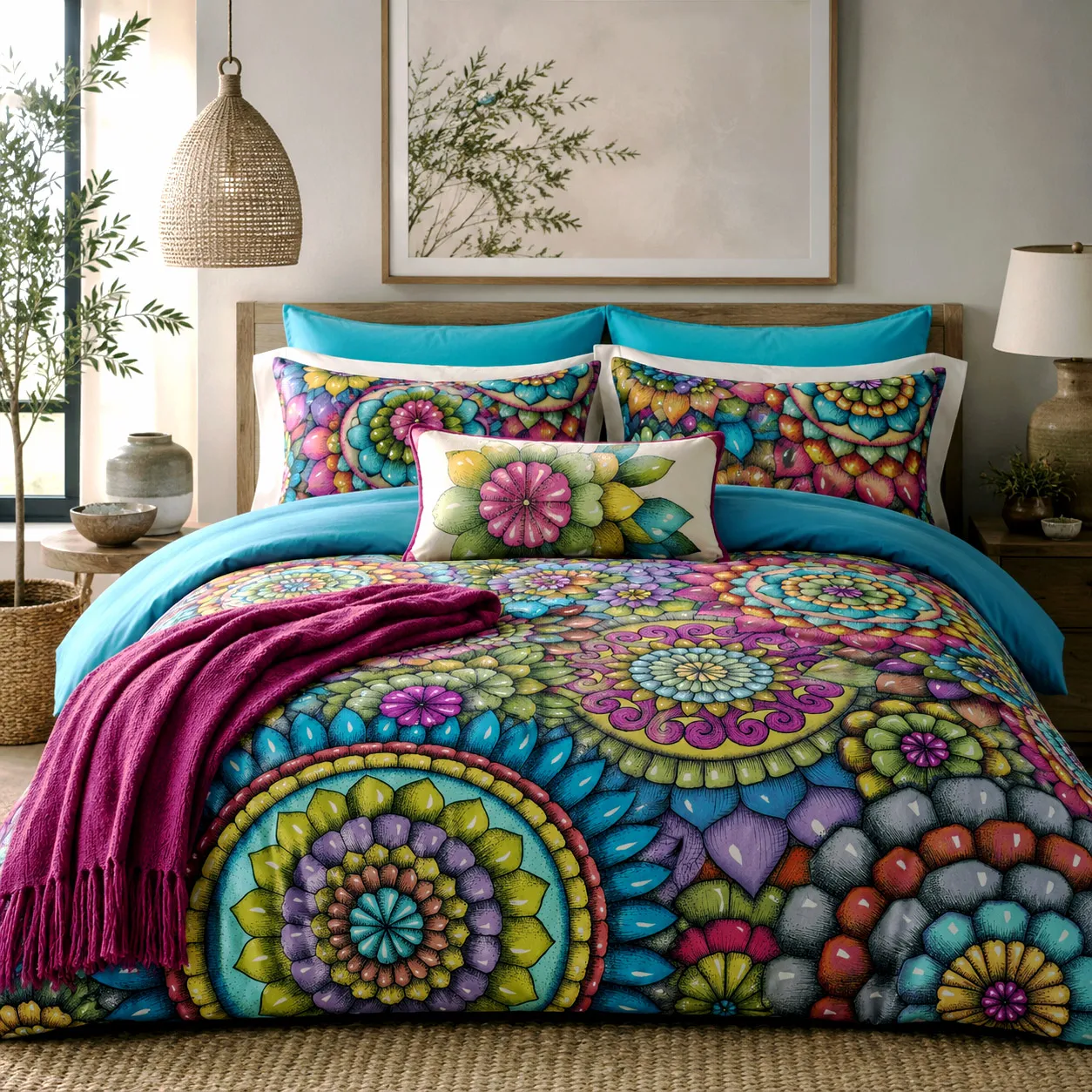 Luxury bedding featuring Mandala Collage 2.