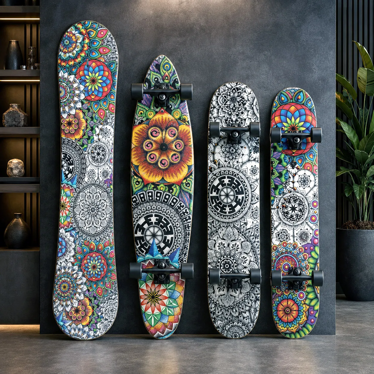 Board sports collection featuring Mandala Collage 1.