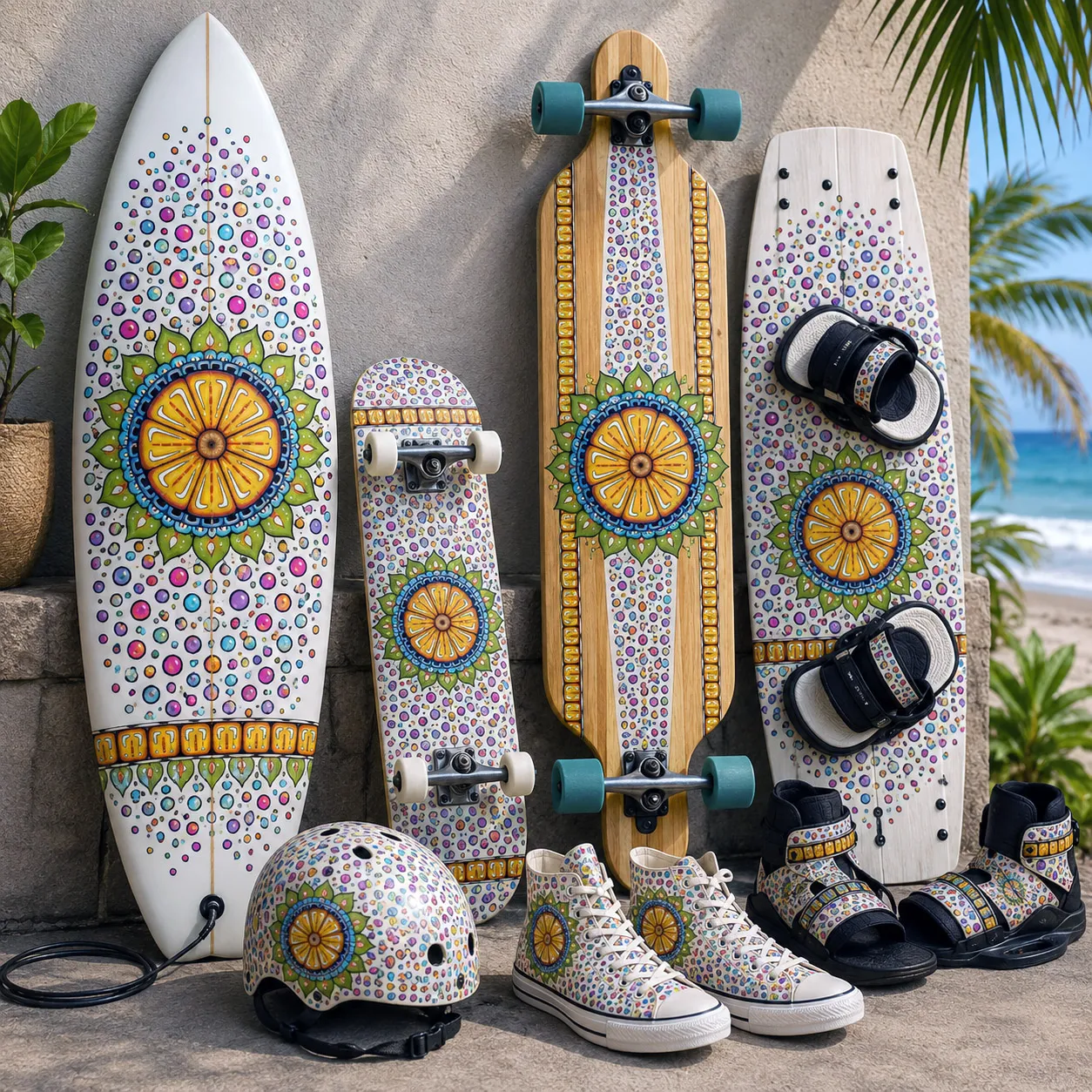 Board sports collection featuring the Surrender to Grace design system.