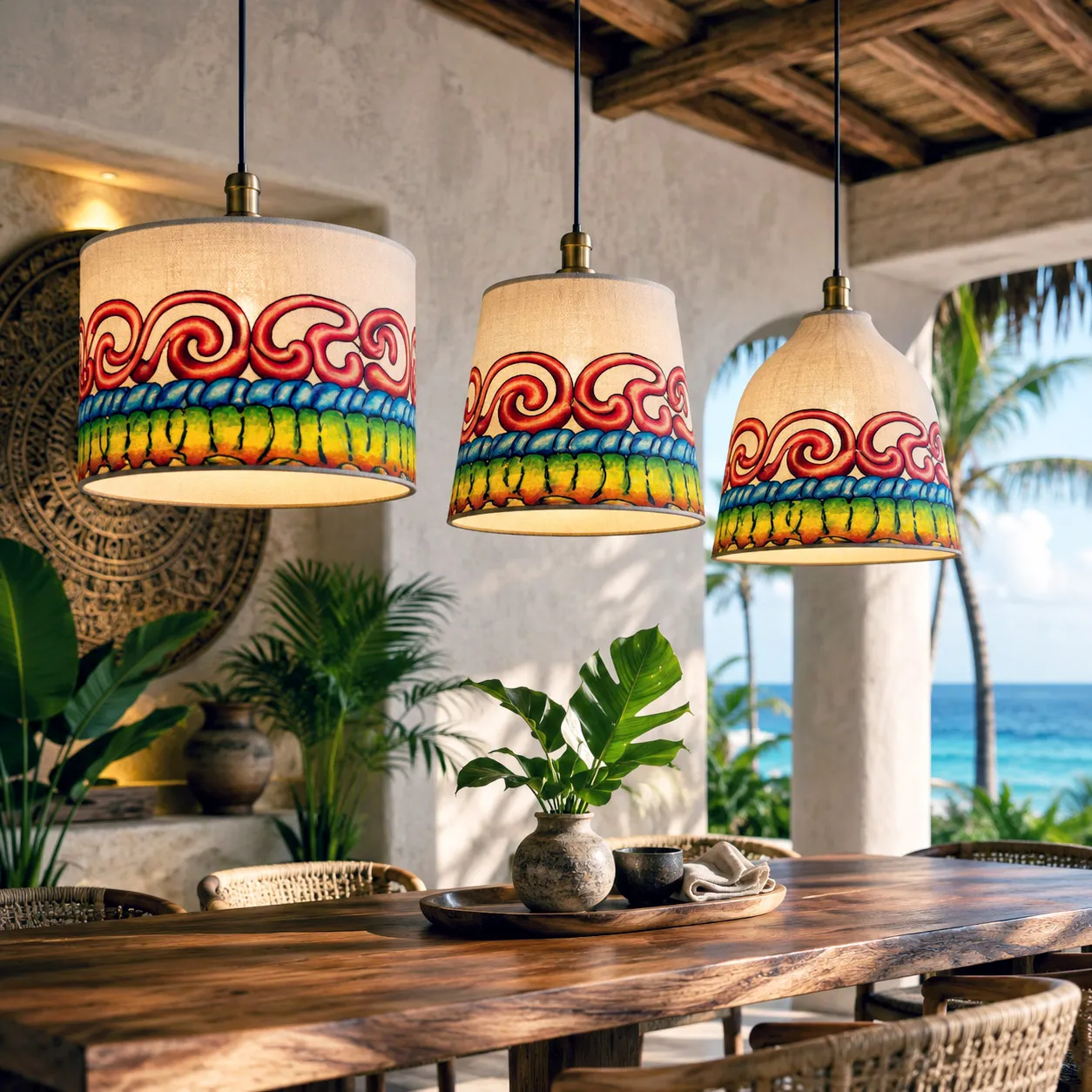 Contemporary Lighting: Grounded Core artwork incorporated into contemporary decorative lighting