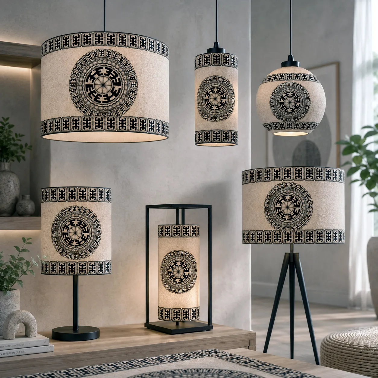 Contemporary lighting featuring the Komo design system.
