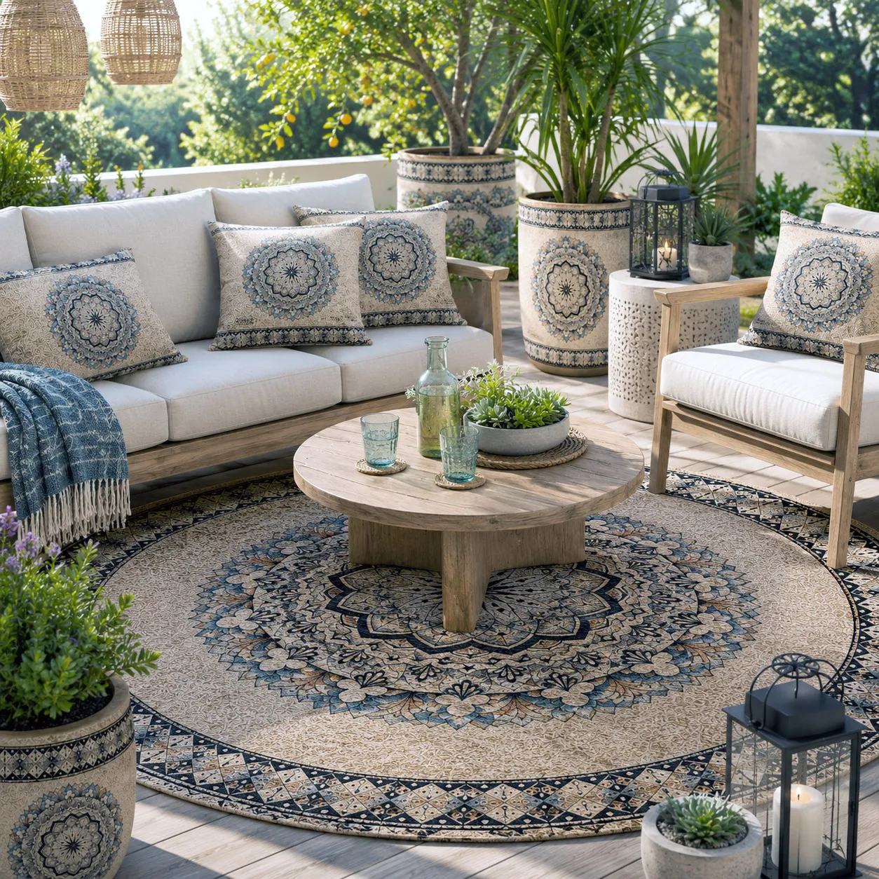 Outdoor living products featuring the Rhythmic Pulse design system.
