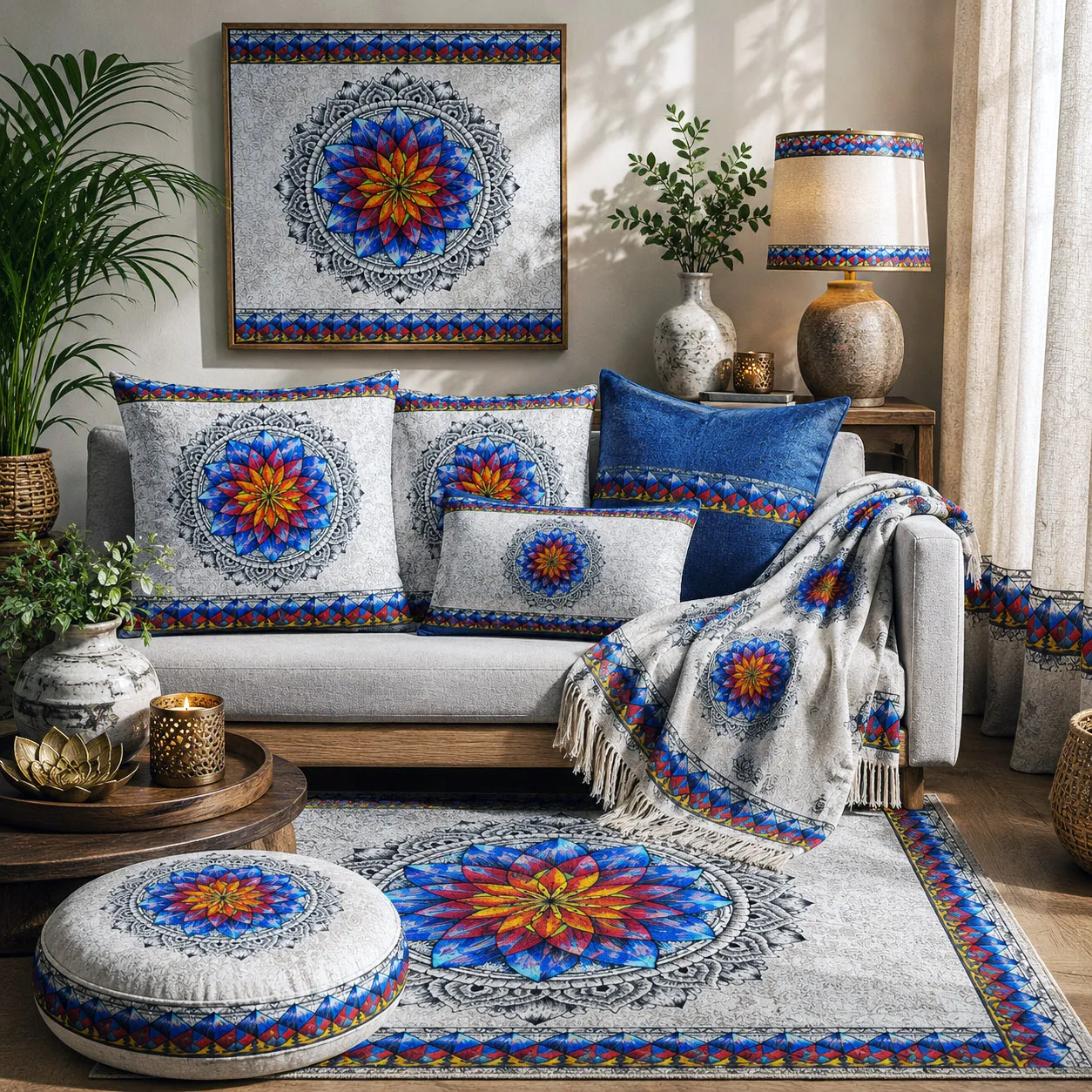 Inner Coherence design system applied to coordinated home décor and textile products.