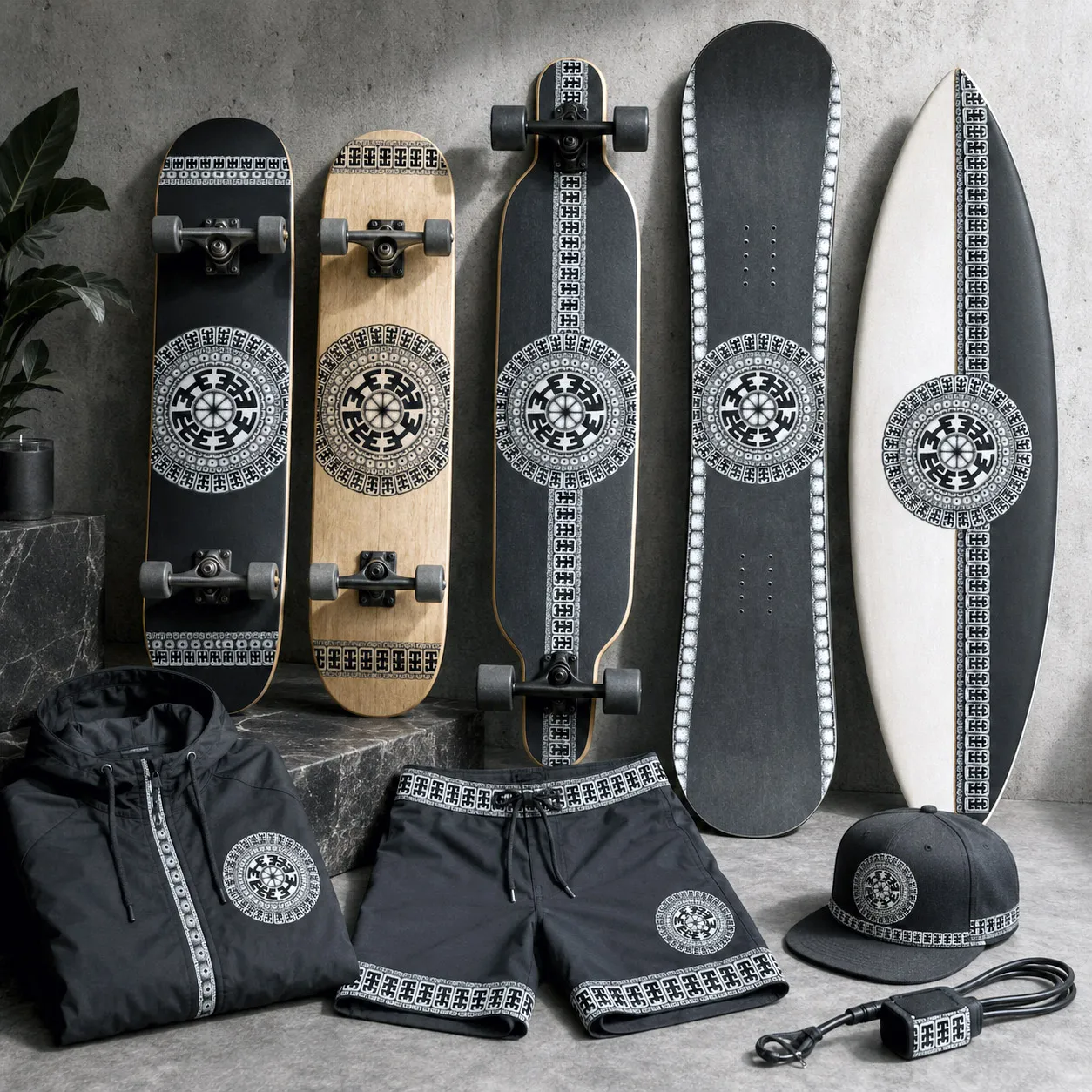 Board sports collection featuring the Komo design system.