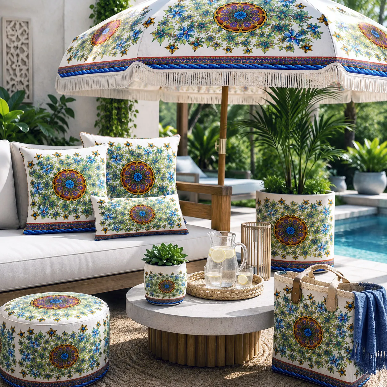 Outdoor living products featuring the Wall Flowers design system.