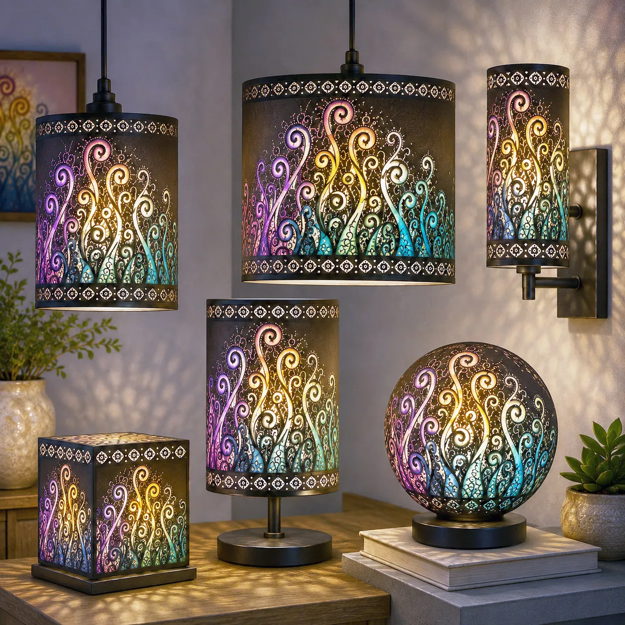 Contemporary lighting featuring the Creative Mind design system.