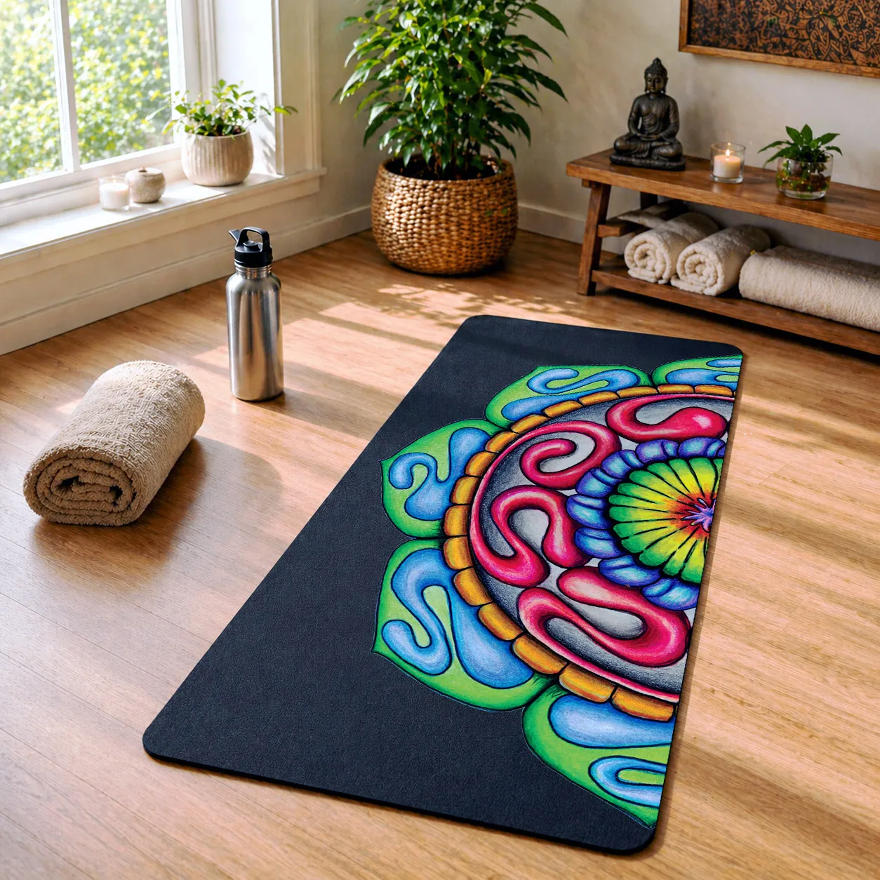 Yoga mat featuring the Grounded Core design system.