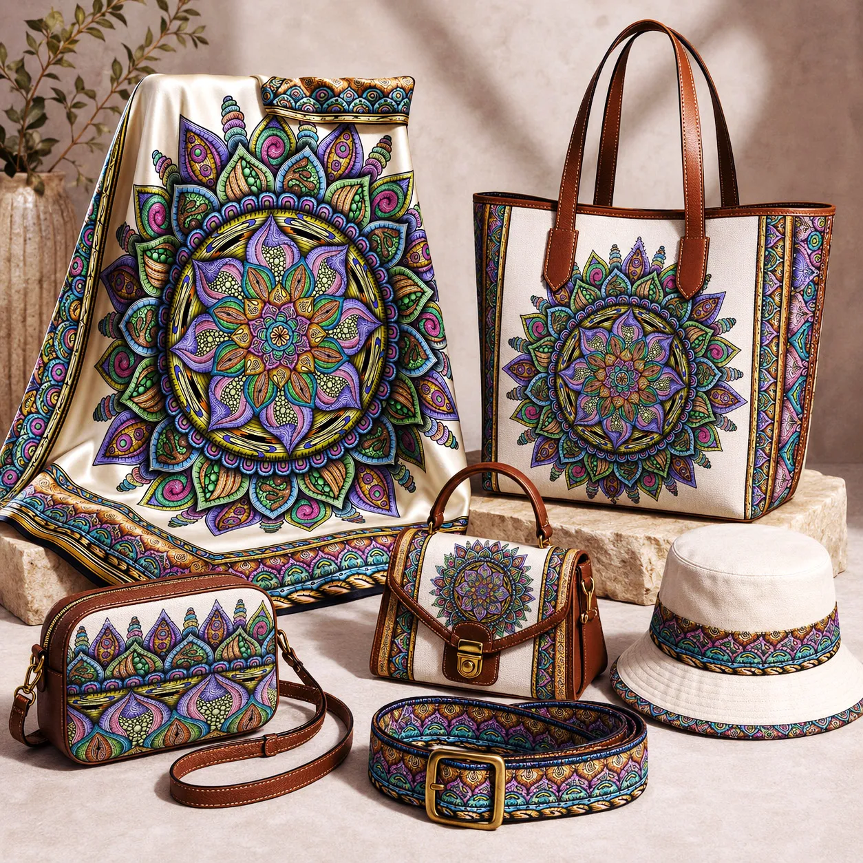 Fashion accessories featuring the Fruitful design system.