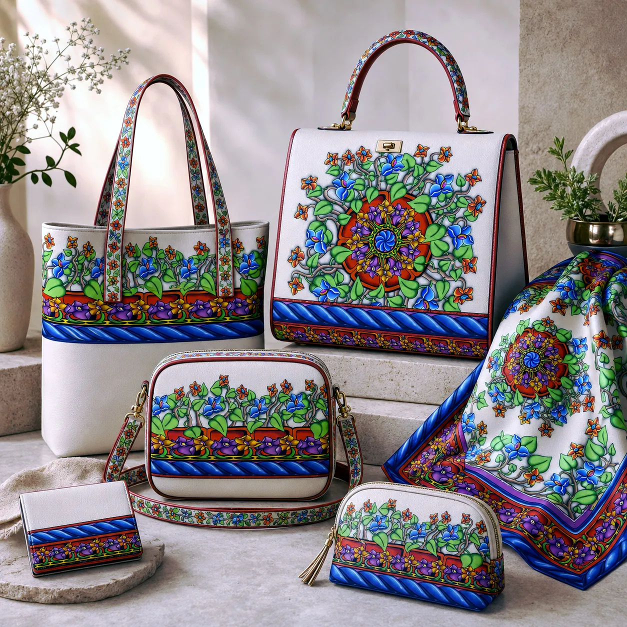 Premium fashion accessories featuring the Wall Flowers design system.