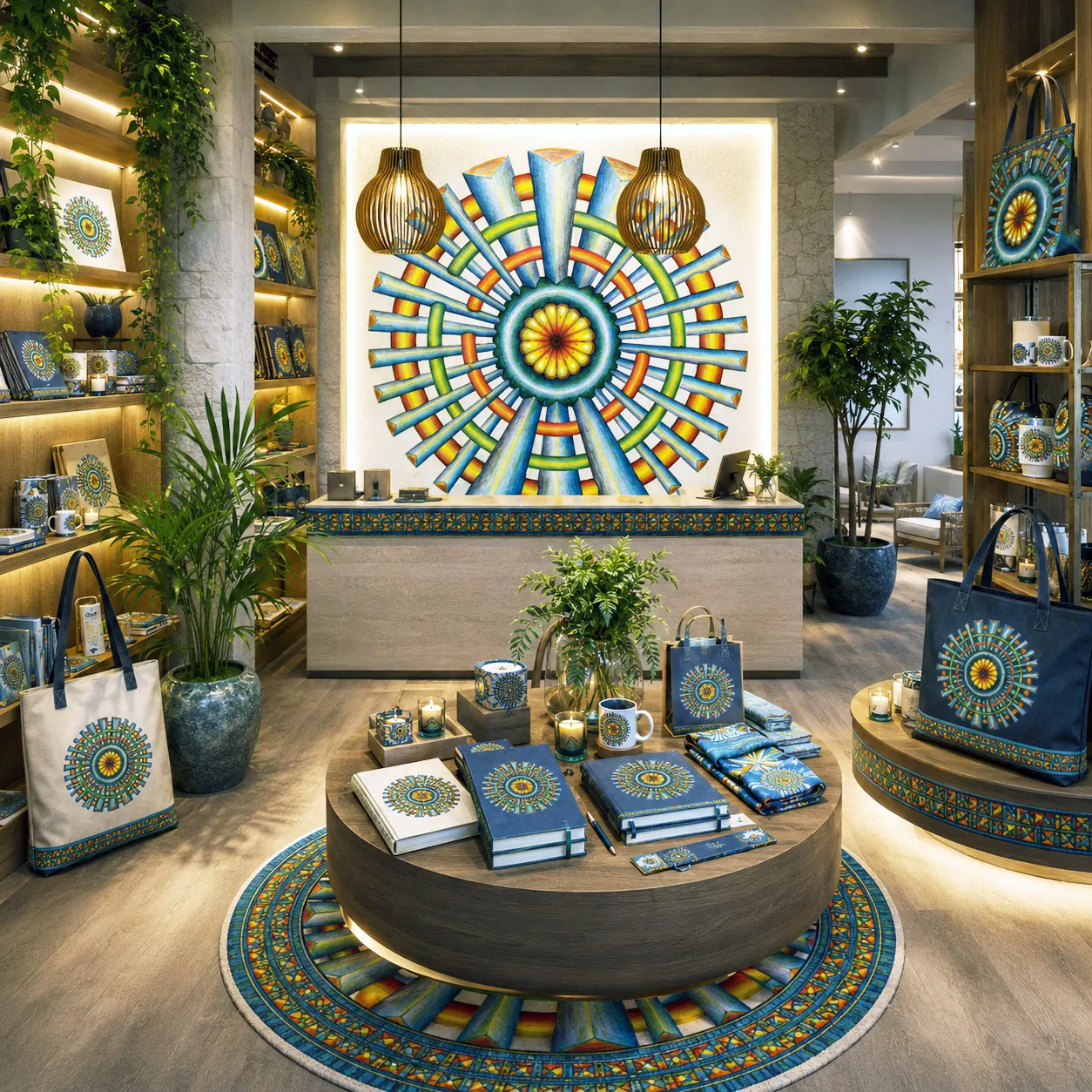 Retail and lobby environment featuring the Spokin design system.