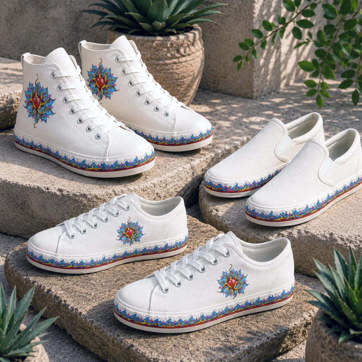 Premium footwear featuring the Wild At Heart design system.