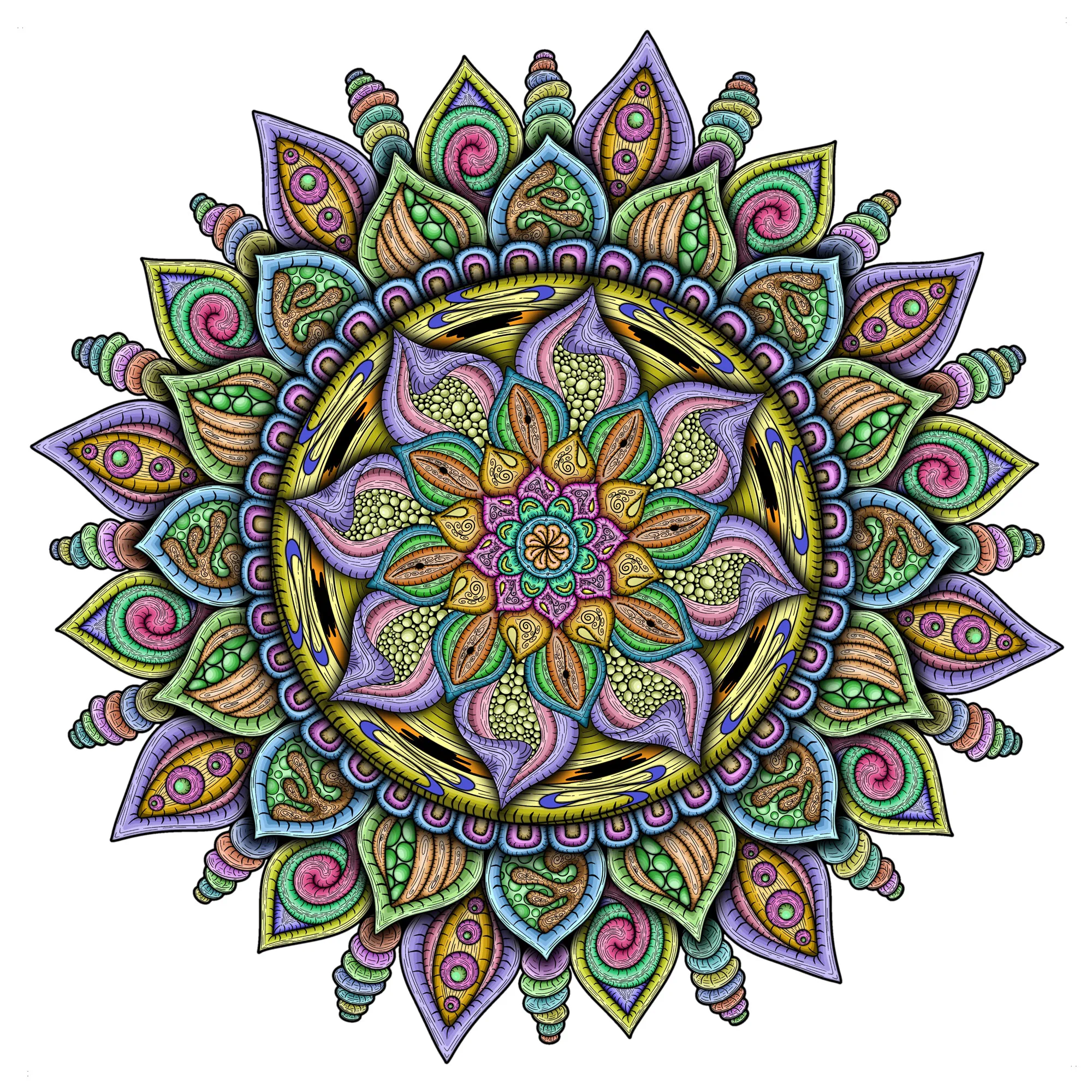 Original Fruitful mandala artwork by Flowstate Design Studio.
