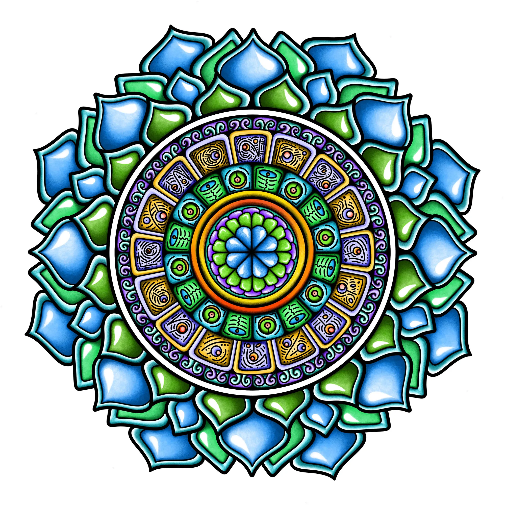 Original Emerald Dream mandala artwork by Flowstate Design Studio.
