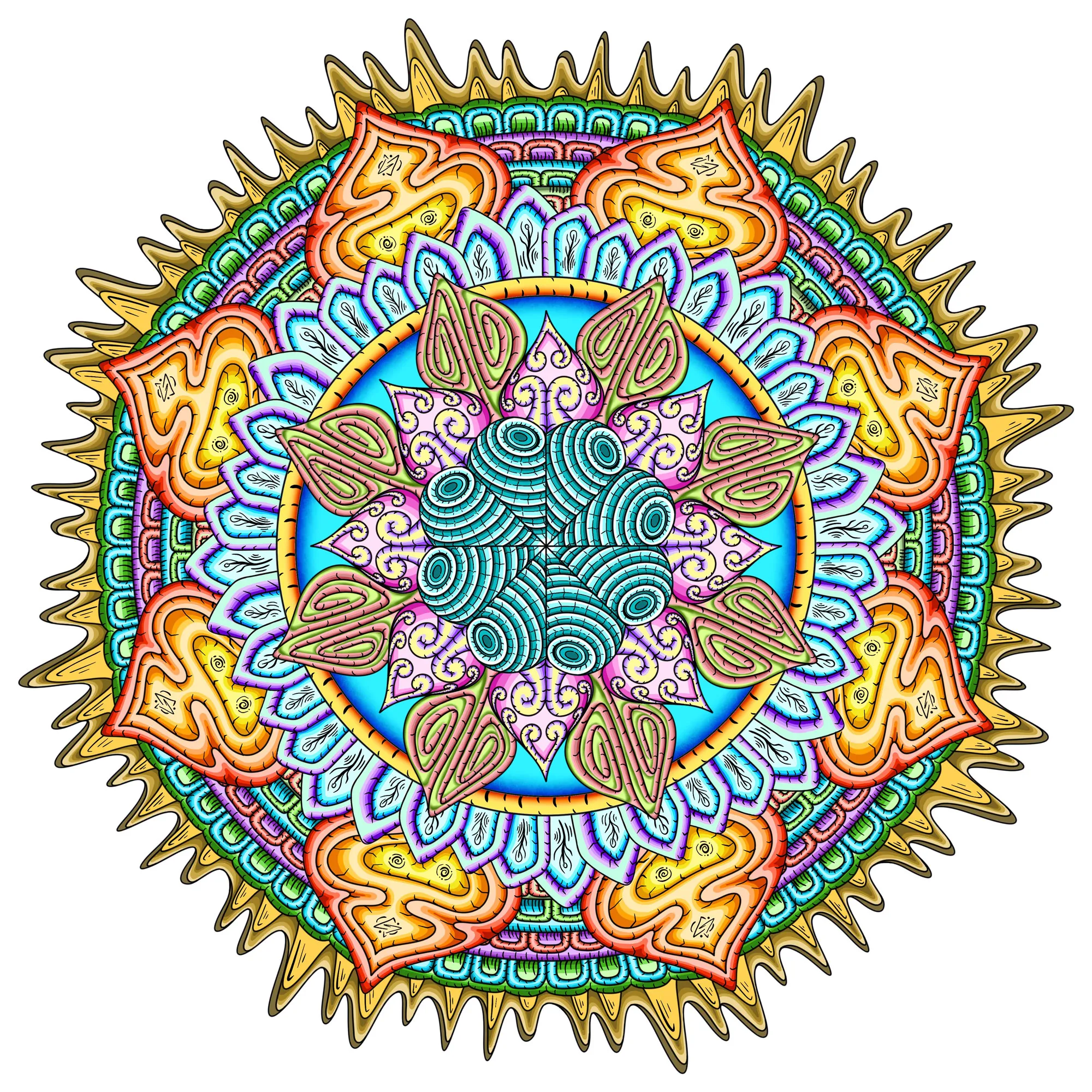 Original Desert Flame mandala artwork by Flowstate Design Studio.