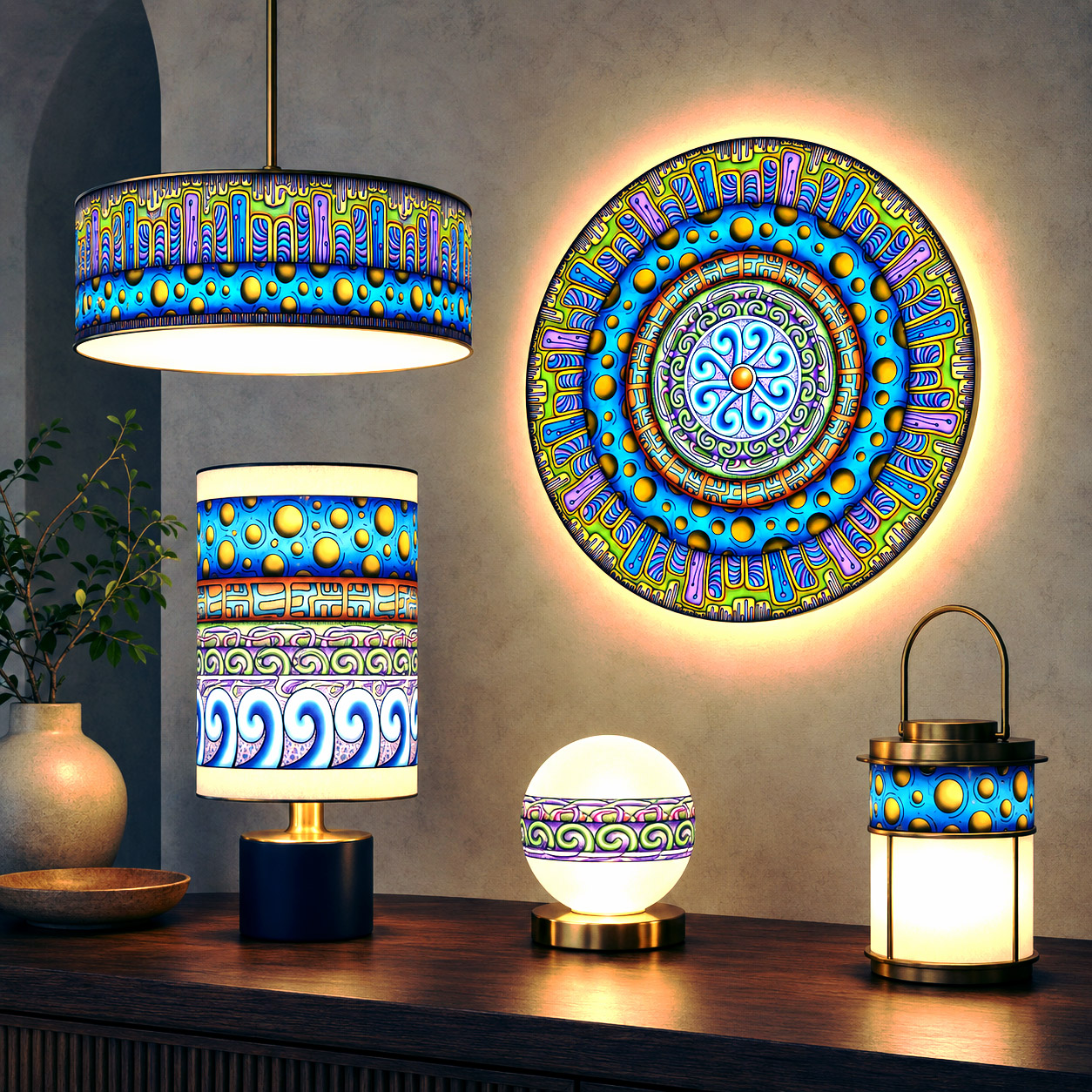 Premium contemporary lighting products created using original Flowstate Design Systems.