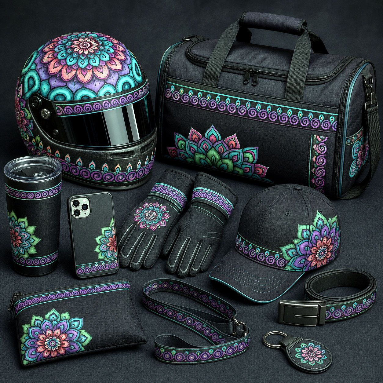 Motorsports collection featuring Mandala Collage 4.