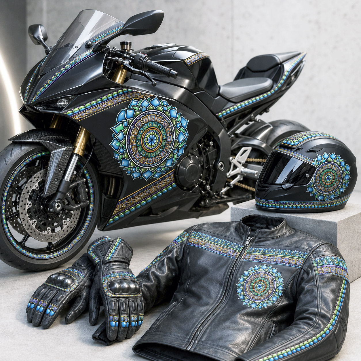 Motorsports collection featuring the Emerald Dream design system.