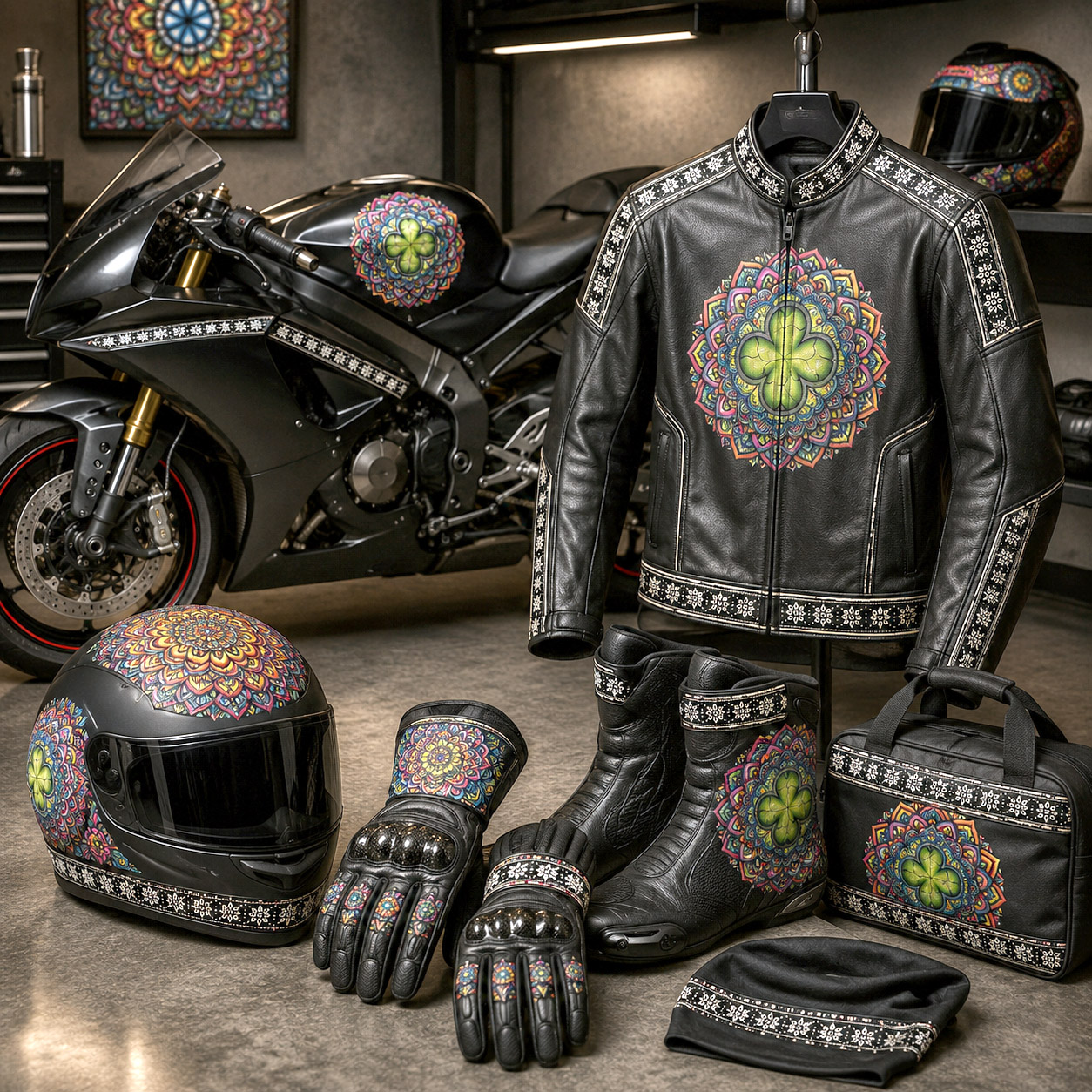 Motorsports collection featuring Mandala Collage 7.