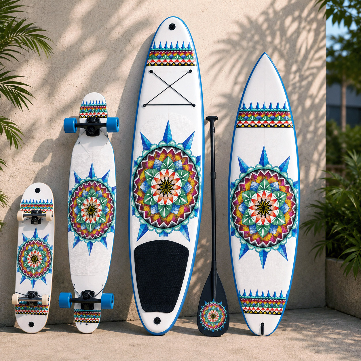 Board sports collection featuring the 420 Sacred Geometry design system.