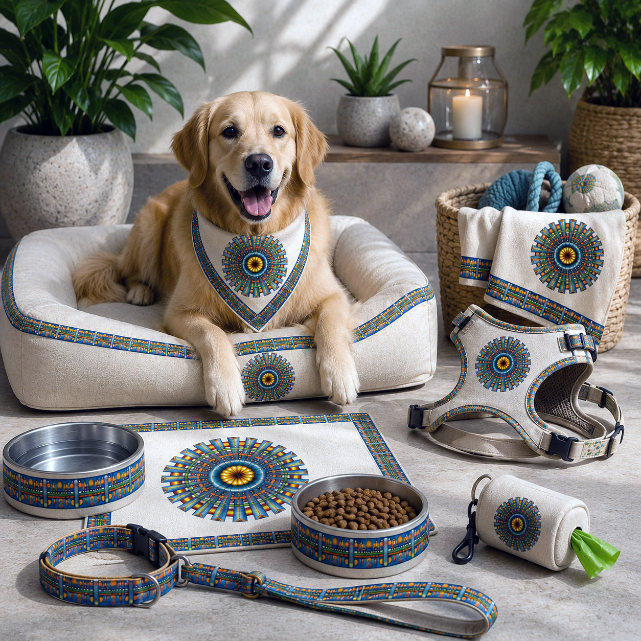 Pet accessories featuring the Spokin design system.