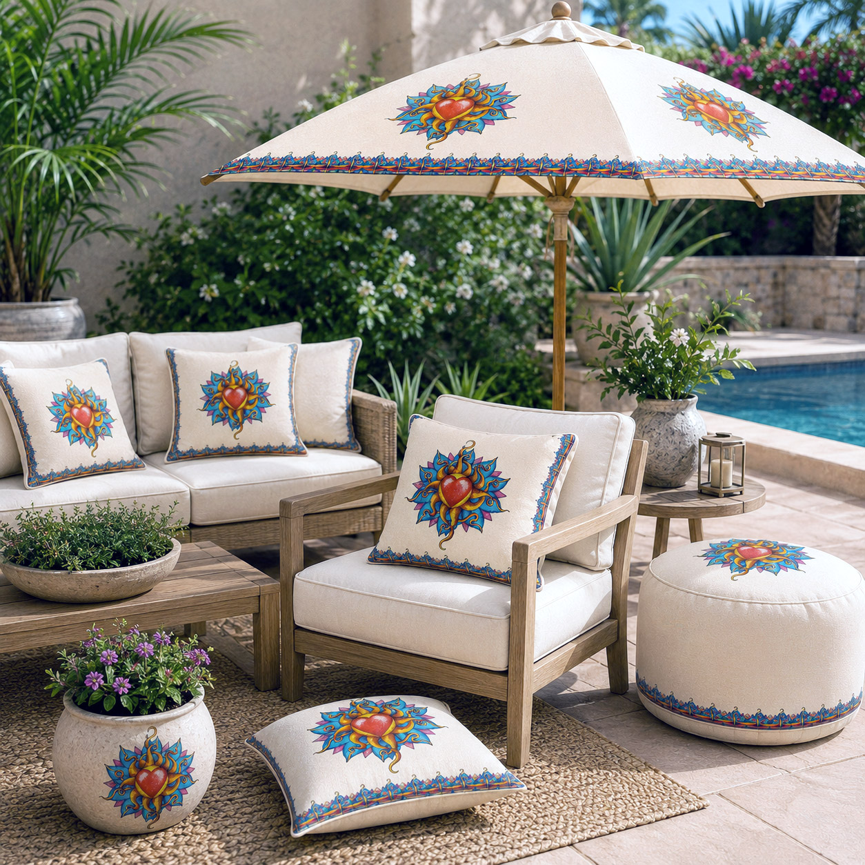 Outdoor living products featuring the Wild At Heart design system.